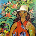 Acryl schilderij, Maya Wildevuur, Dora op Giglio, 2004